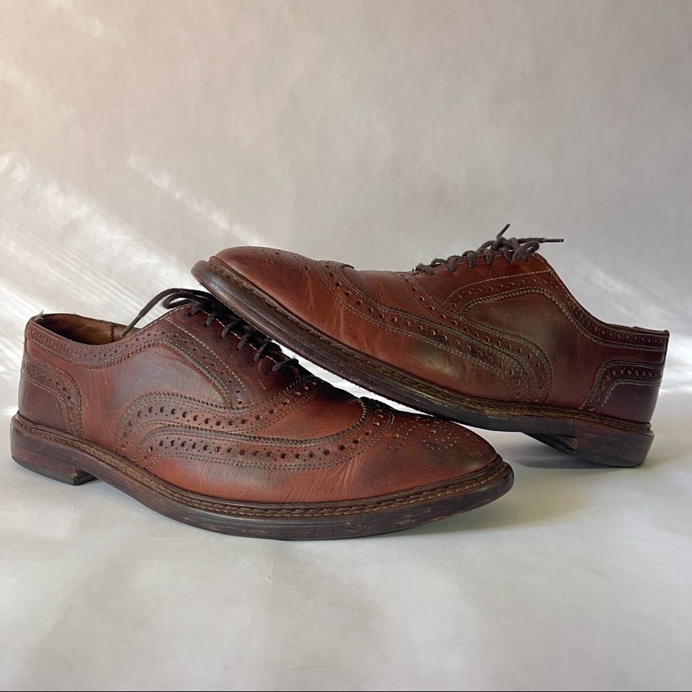 Allen Edmonds MENS 11.5 D McTavish Oxford Wingtip Dress Shoes USA Made Cognac